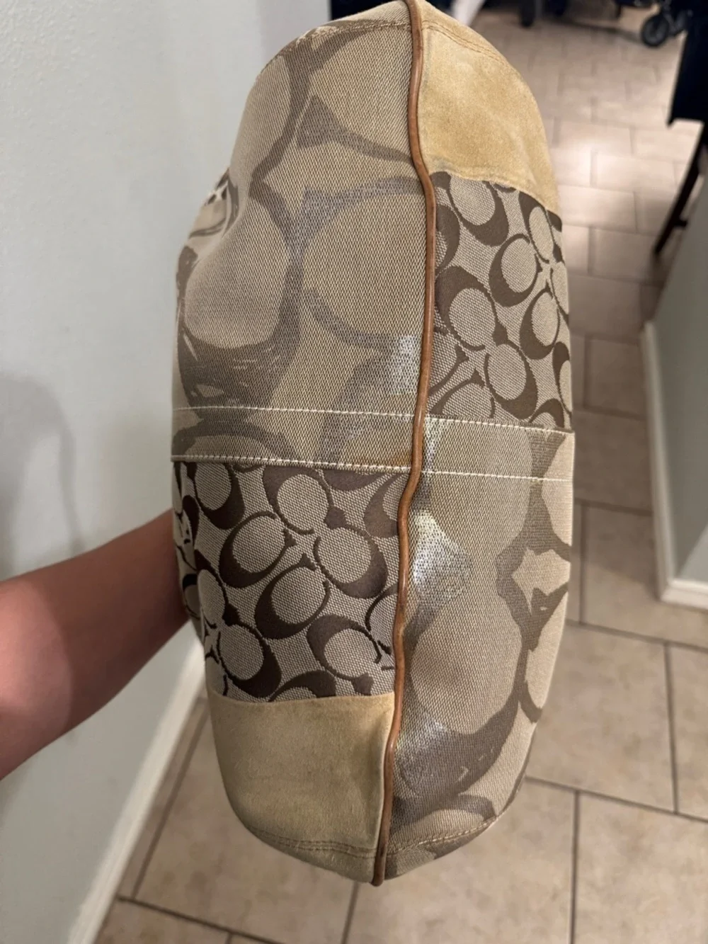 Coach Ergo Patchwork Hobo Shoulder Bag in Neutral/Beige with Matching Wallet - Picture 7 of 10